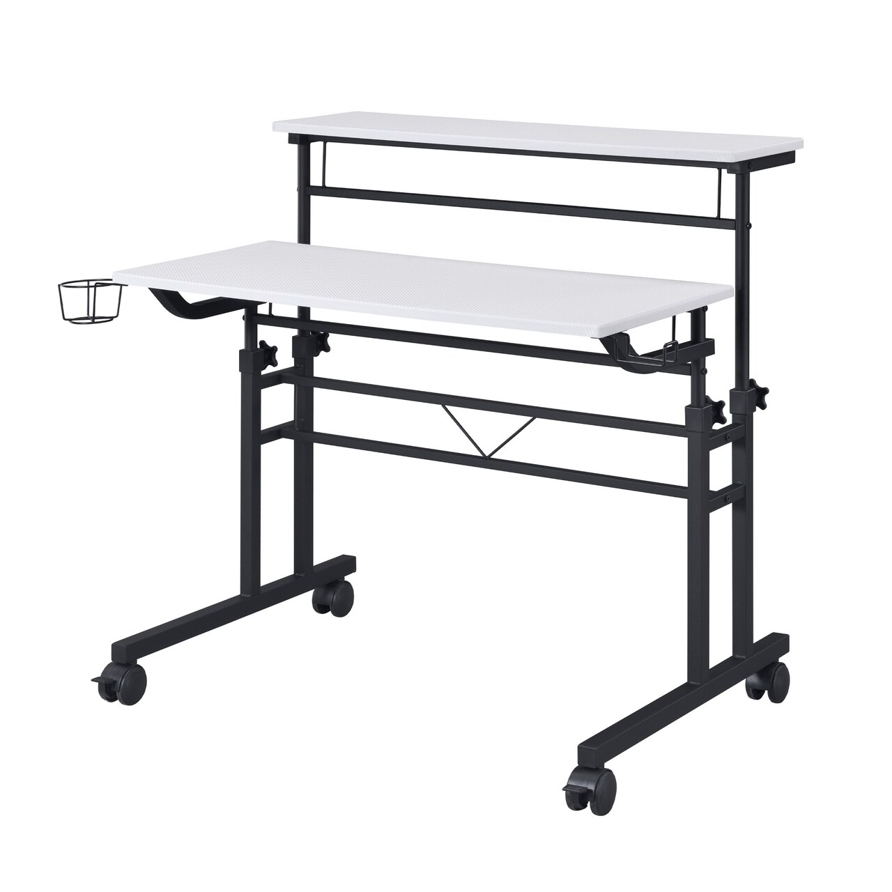 Techni Office Solutions 40" White and Black Durable Rectangular Writing Desk